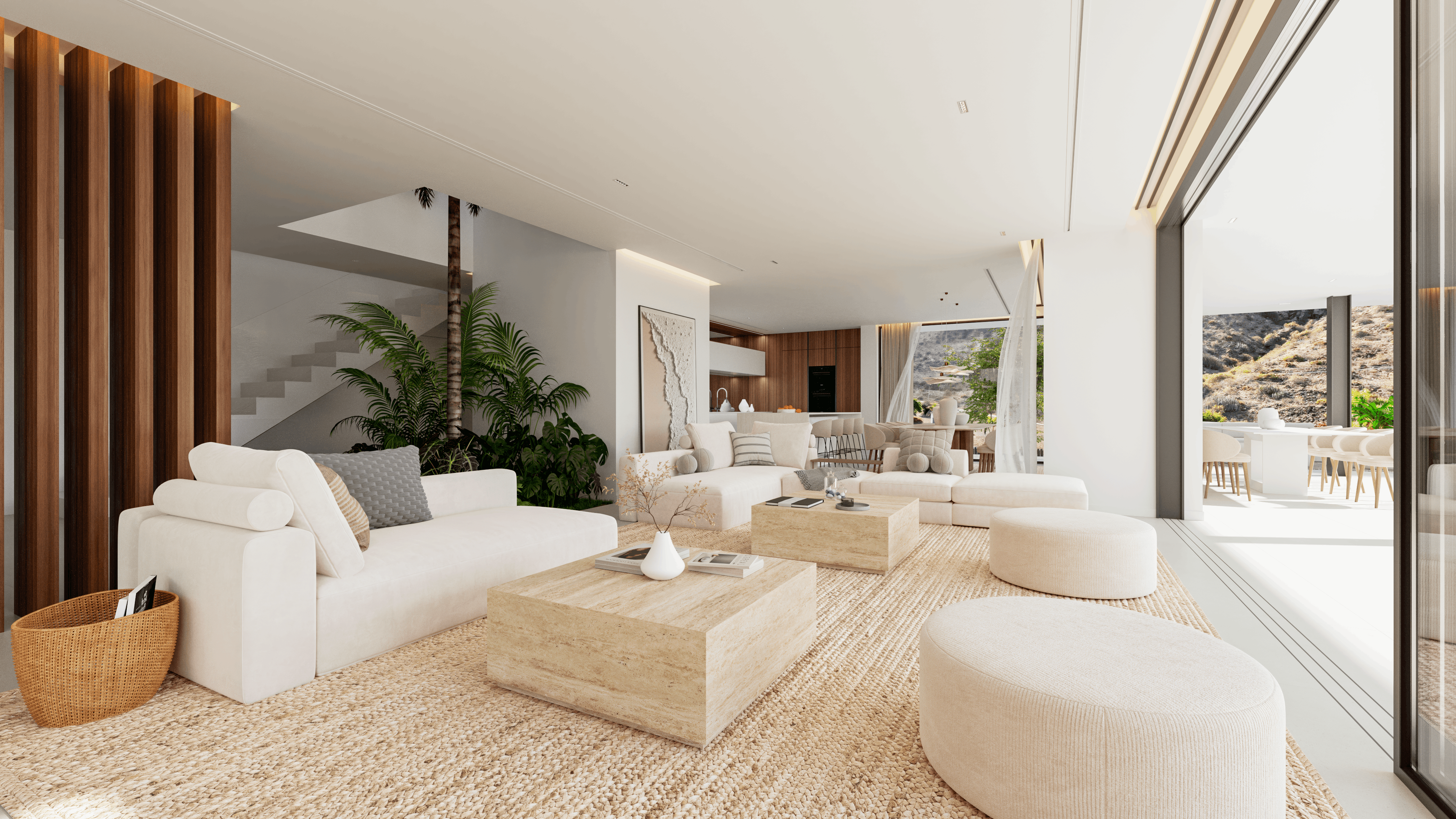 Open-plan luxury villa interior at Aqua Eight